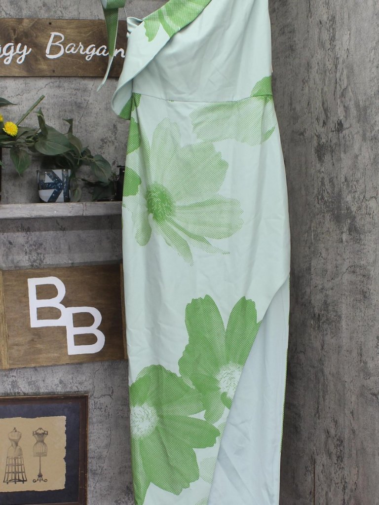 Badgley Mischka Green Jewel By Badgley Mischka Print One Cold Dress 2
